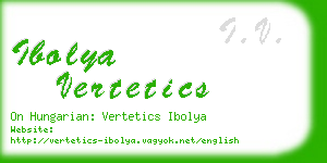 ibolya vertetics business card